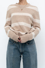 Load image into Gallery viewer, CYNTHIA ROWLEY x Beige Striped Wool, Cashmere Sweater (XS-M)