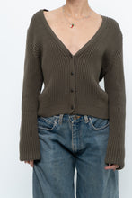 Load image into Gallery viewer, KOTN x Made in Portugal x Green Ribbed Cotton Knit Cropped Cardigan (M, L)