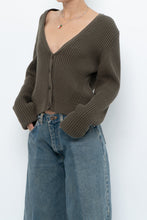 Load image into Gallery viewer, KOTN x Made in Portugal x Green Ribbed Cotton Knit Cropped Cardigan (M, L)