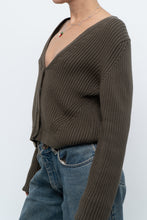 Load image into Gallery viewer, KOTN x Made in Portugal x Green Ribbed Cotton Knit Cropped Cardigan (M, L)