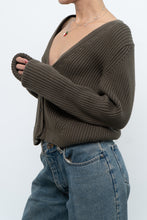 Load image into Gallery viewer, KOTN x Made in Portugal x Green Ribbed Cotton Knit Cropped Cardigan (M, L)
