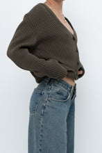 Load image into Gallery viewer, KOTN x Made in Portugal x Green Ribbed Cotton Knit Cropped Cardigan (M, L)