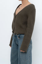 Load image into Gallery viewer, KOTN x Made in Portugal x Green Ribbed Cotton Knit Cropped Cardigan (M, L)