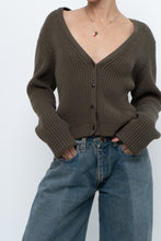 Load image into Gallery viewer, KOTN x Made in Portugal x Green Ribbed Cotton Knit Cropped Cardigan (M, L)