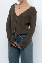Load image into Gallery viewer, KOTN x Made in Portugal x Green Ribbed Cotton Knit Cropped Cardigan (M, L)