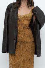 Load image into Gallery viewer, Vintage x Made in Italy x DESIGNER Honey Yellow Patterned Midi Silk Dress (XS, S)