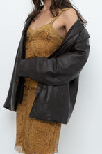 Load image into Gallery viewer, Vintage x Made in Italy x DESIGNER Honey Yellow Patterned Midi Silk Dress (XS, S)