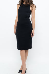 ALEXANDER WANG x Black Open-side Fitted Midi Dress (S, M)
