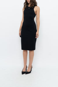 ALEXANDER WANG x Black Open-side Fitted Midi Dress (S, M)