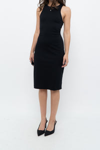 ALEXANDER WANG x Black Open-side Fitted Midi Dress (S, M)