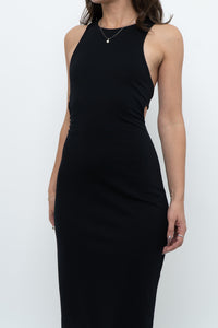ALEXANDER WANG x Black Open-side Fitted Midi Dress (S, M)