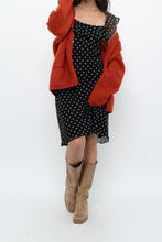 Load image into Gallery viewer, Vintage x Made in USA x Black, White Polka Dot Silk Midi Dress (S)