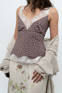Vintage x Brown, Cream Lace Fitted Tank (S)