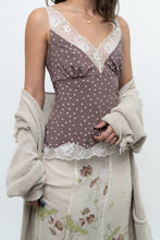 Load image into Gallery viewer, Vintage x Brown, Cream Lace Fitted Tank (S)
