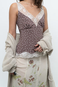 Vintage x Brown, Cream Lace Fitted Tank (S)