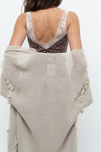 Vintage x Brown, Cream Lace Fitted Tank (S)