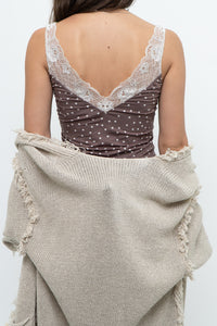 Vintage x Brown, Cream Lace Fitted Tank (S)