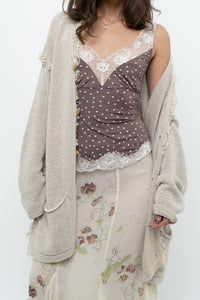 Vintage x Brown, Cream Lace Fitted Tank (S)