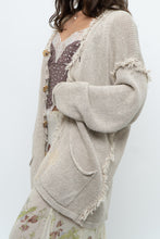 Load image into Gallery viewer, Vintage x PAUL SMITH Oatmeal Cotton, Linen Fringe Long Knit Cardigan (XS-XL)