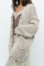 Load image into Gallery viewer, Vintage x PAUL SMITH Oatmeal Cotton, Linen Fringe Long Knit Cardigan (XS-XL)
