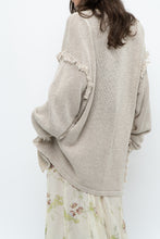 Load image into Gallery viewer, Vintage x PAUL SMITH Oatmeal Cotton, Linen Fringe Long Knit Cardigan (XS-XL)