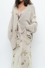 Load image into Gallery viewer, Vintage x PAUL SMITH Oatmeal Cotton, Linen Fringe Long Knit Cardigan (XS-XL)