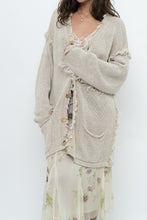 Load image into Gallery viewer, Vintage x PAUL SMITH Oatmeal Cotton, Linen Fringe Long Knit Cardigan (XS-XL)