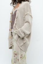 Load image into Gallery viewer, Vintage x PAUL SMITH Oatmeal Cotton, Linen Fringe Long Knit Cardigan (XS-XL)