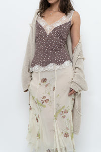 Vintage x Brown, Cream Lace Fitted Tank (S)