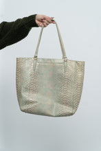 Load image into Gallery viewer, BRAHMIN x Teal, Cream Irridescent Leather Tote