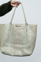 Load image into Gallery viewer, BRAHMIN x Teal, Cream Irridescent Leather Tote