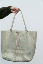 Load image into Gallery viewer, BRAHMIN x Teal, Cream Irridescent Leather Tote