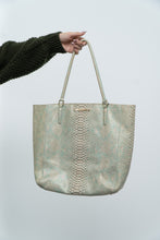 Load image into Gallery viewer, BRAHMIN x Teal, Cream Irridescent Leather Tote