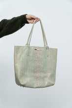 Load image into Gallery viewer, BRAHMIN x Teal, Cream Irridescent Leather Tote