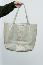 Load image into Gallery viewer, BRAHMIN x Teal, Cream Irridescent Leather Tote