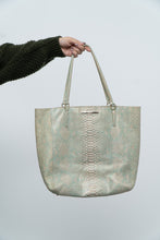 Load image into Gallery viewer, BRAHMIN x Teal, Cream Irridescent Leather Tote
