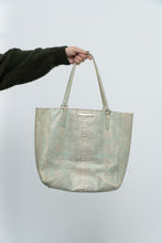 Load image into Gallery viewer, BRAHMIN x Teal, Cream Irridescent Leather Tote