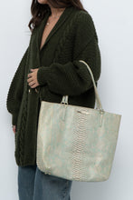 Load image into Gallery viewer, BRAHMIN x Teal, Cream Irridescent Leather Tote