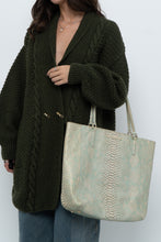 Load image into Gallery viewer, BRAHMIN x Teal, Cream Irridescent Leather Tote
