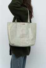 Load image into Gallery viewer, BRAHMIN x Teal, Cream Irridescent Leather Tote