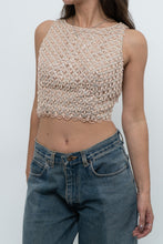 Load image into Gallery viewer, Vintage x Baby Pink Pearl Beaded Cropped Knit Tank (S, B-C Cup)