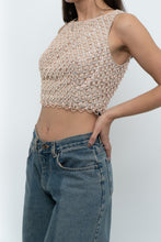 Load image into Gallery viewer, Vintage x Baby Pink Pearl Beaded Cropped Knit Tank (S, B-C Cup)