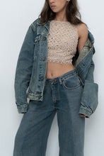 Load image into Gallery viewer, Vintage x Baby Pink Pearl Beaded Cropped Knit Tank (S, B-C Cup)