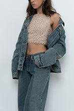 Load image into Gallery viewer, Vintage x Baby Pink Pearl Beaded Cropped Knit Tank (S, B-C Cup)