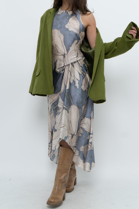 REISS x Baby Blue Orchid Satin Dress (S)