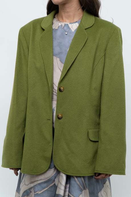Vintage x ANNE KLEIN Chartreuse Cashmere Blazer (S-L)