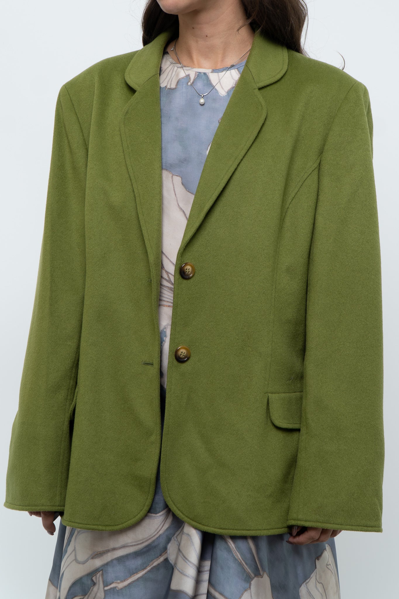 Vintage x ANNE KLEIN Chartreuse Cashmere Blazer (S-L)