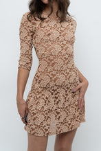 Load image into Gallery viewer, Vintage x Tan Lace Drop Waist Mini (XS, S)