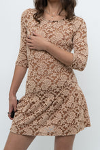 Load image into Gallery viewer, Vintage x Tan Lace Drop Waist Mini (XS, S)