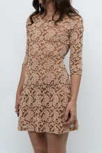 Load image into Gallery viewer, Vintage x Tan Lace Drop Waist Mini (XS, S)